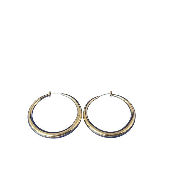 Goldtone Hoop Earrings 1.5 inches - Picture 1 of 2